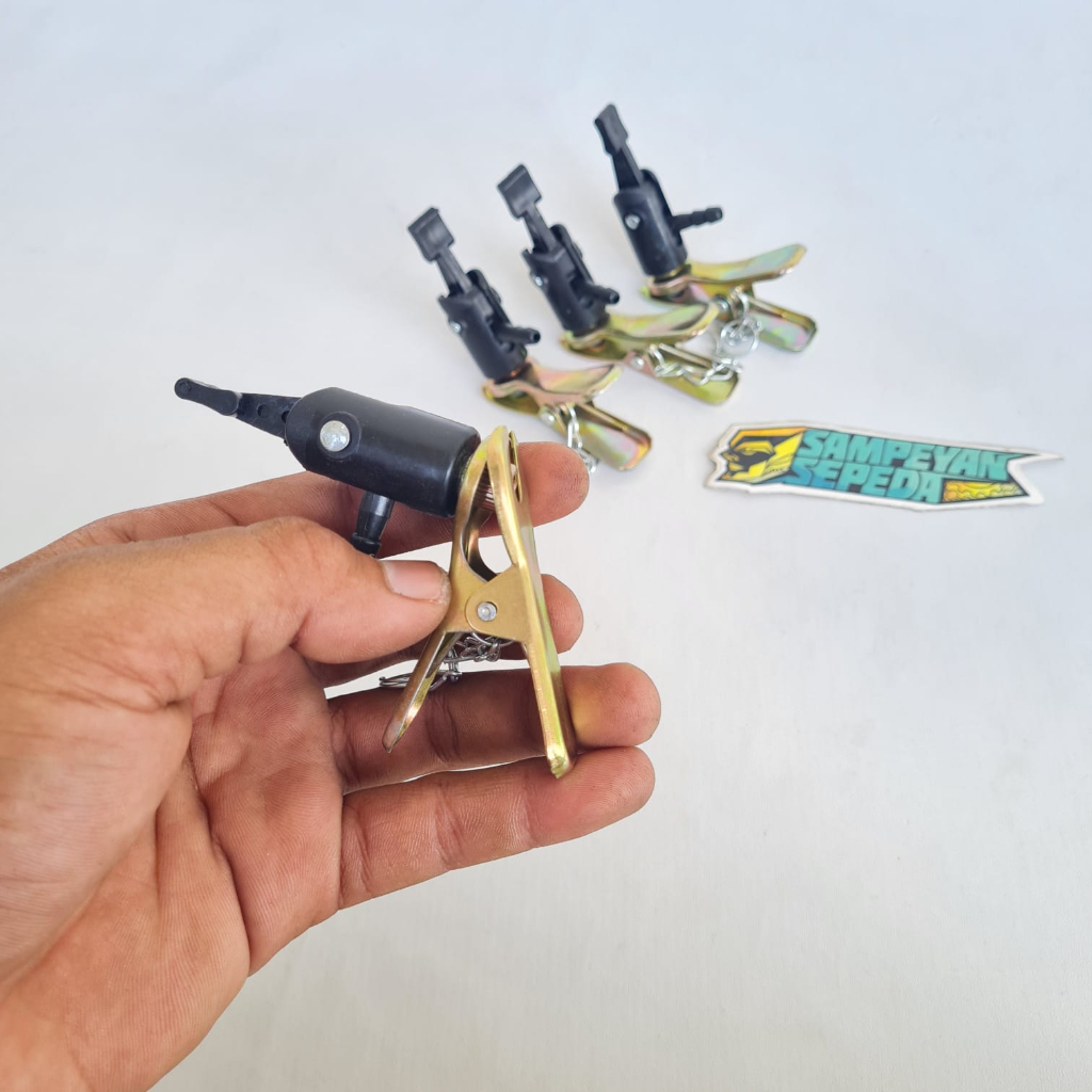 Adaptor Cop Pompa Angin Cop Kumpo Set Double Japit Plastik Besi Motor Dan Sepeda Onthel