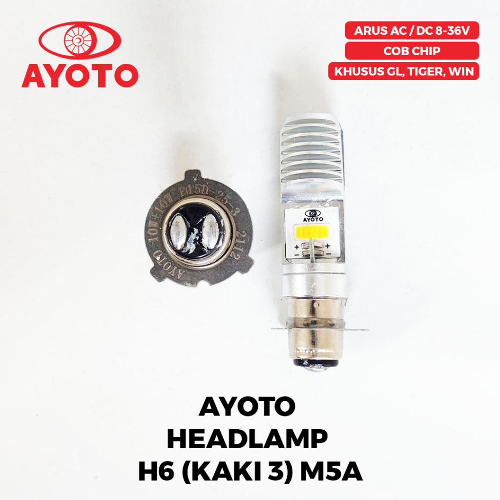 [AYOTO] LAMPU DEPAN (HEADLAMP) H5 LED M5A AC DC COCOK UNTUK MOTOR GL/SUPRA X LAMA/WIN