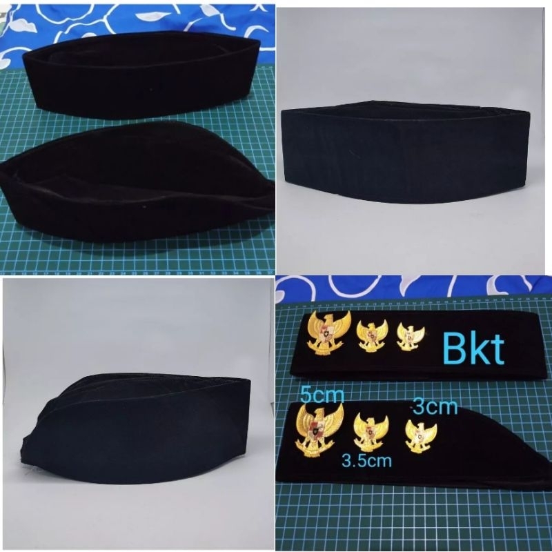 Peci paskibraka bludru plus pin