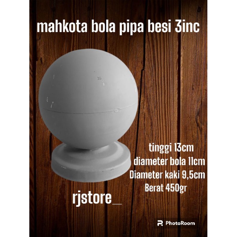 Mahkota bola 3 inch ornamen aksesoris pagar ranjang besi