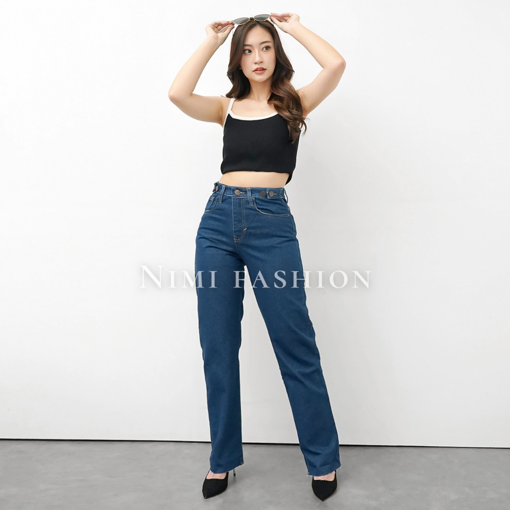 NIMI - Jeans Highwaist Loose Celana Jeans Kulot Hw Yuri