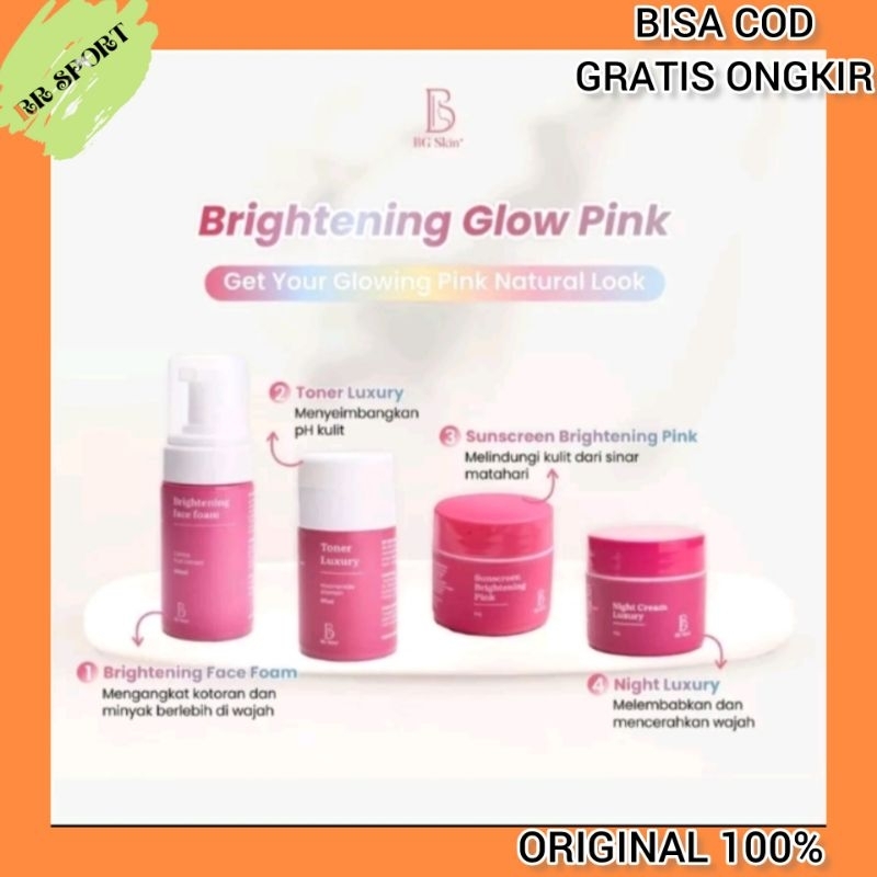 BG SKIN Paket Brightening Pink / Skincare Perawatan Kulit Kering / Skincare Remaja / BG Skincare / P