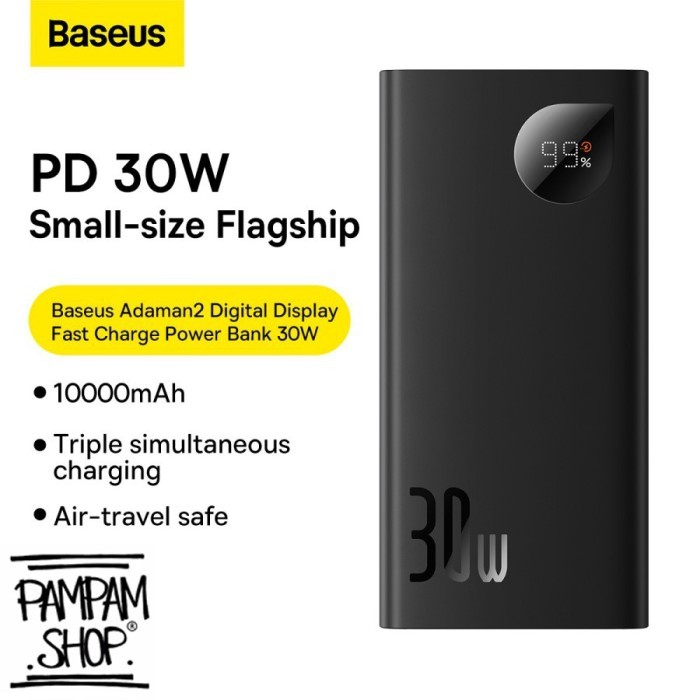 BASEUS ORIGINAL Powerbank Adaman2 10000mAh Power Bank 10000 mAh 3A Fast Charging Quick Charge PB Type C Input Output