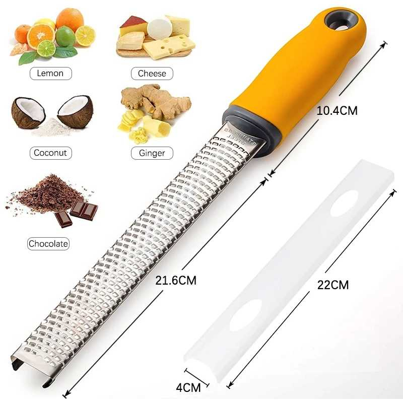 Parutan Keju Grater Lemon Zester Stainless Steel 32cm Alat Parut Coklat Batang Kulit Lemon Multifungsi Berkualitas