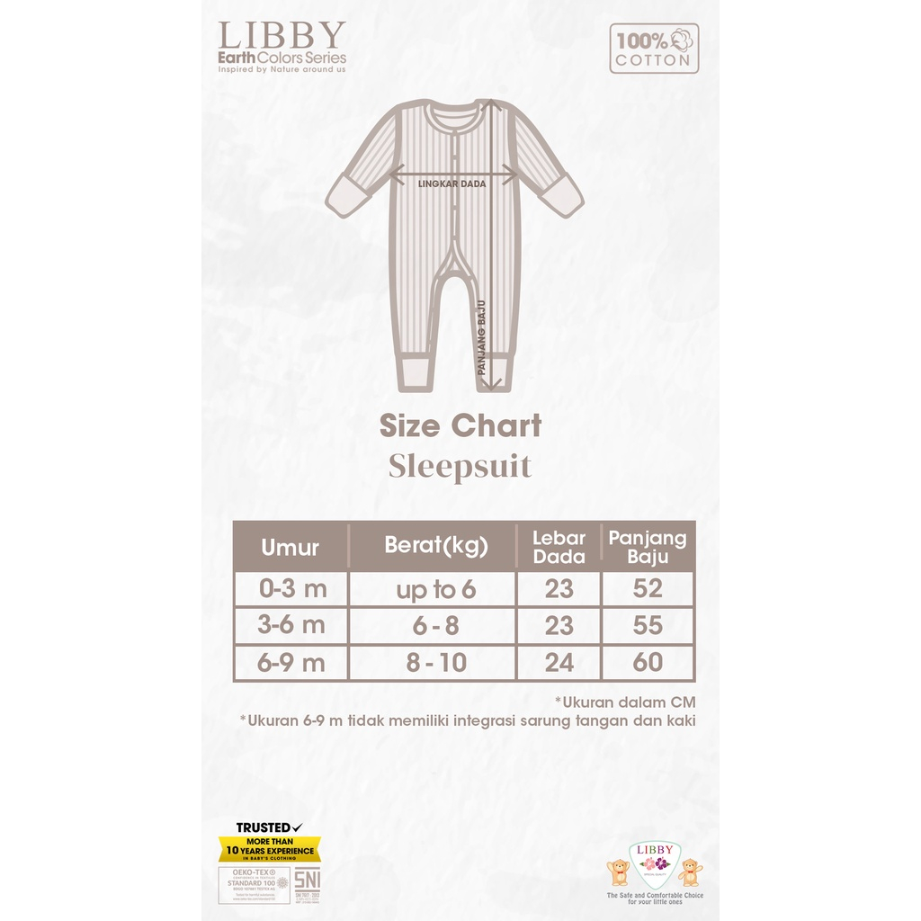 Libby Sleepsuit Premium Warna 1pcs