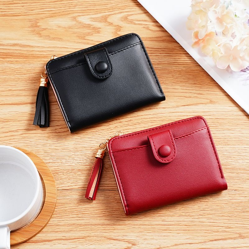 TASBLUE Dompet Wanita Lipat Pendek Dompet Koin Ritsleting Korea Impor Dompet Wanita 2022