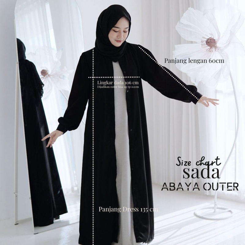 Outer sada Abaya Khansa Mariska x Idellstore • Abaya Puter Premium Terbaik Nyaman Adem Gamis Aca