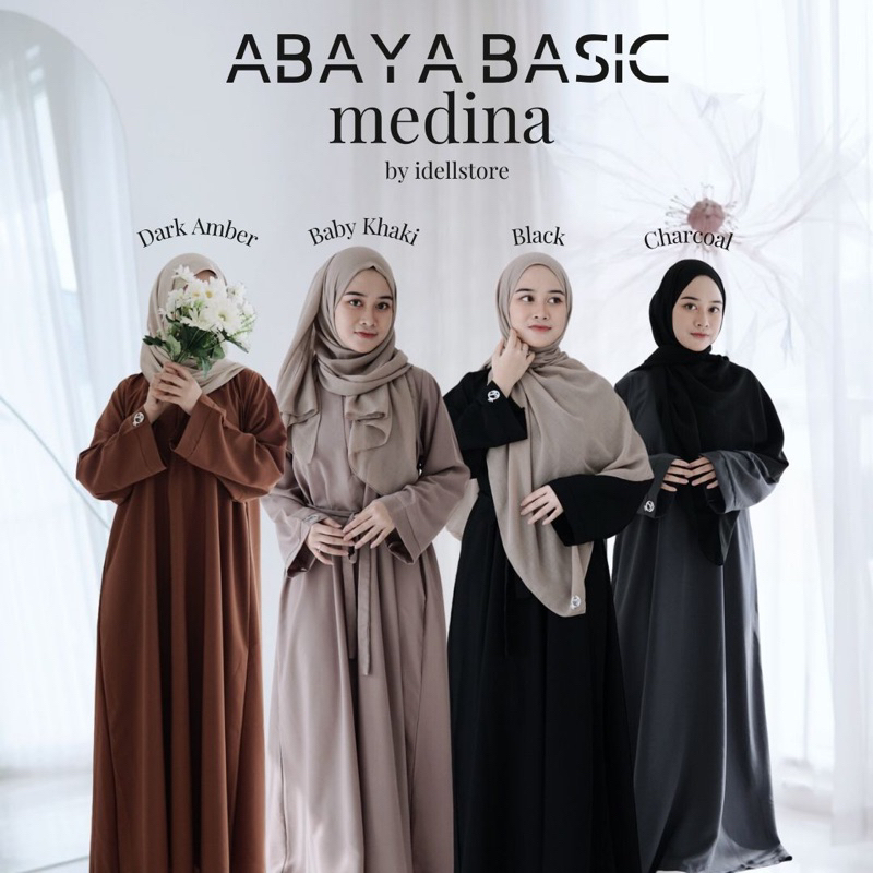 Medina basic abaya Khansa Mariska x idellstore • Abaya gamis basic dubai minimalist premium