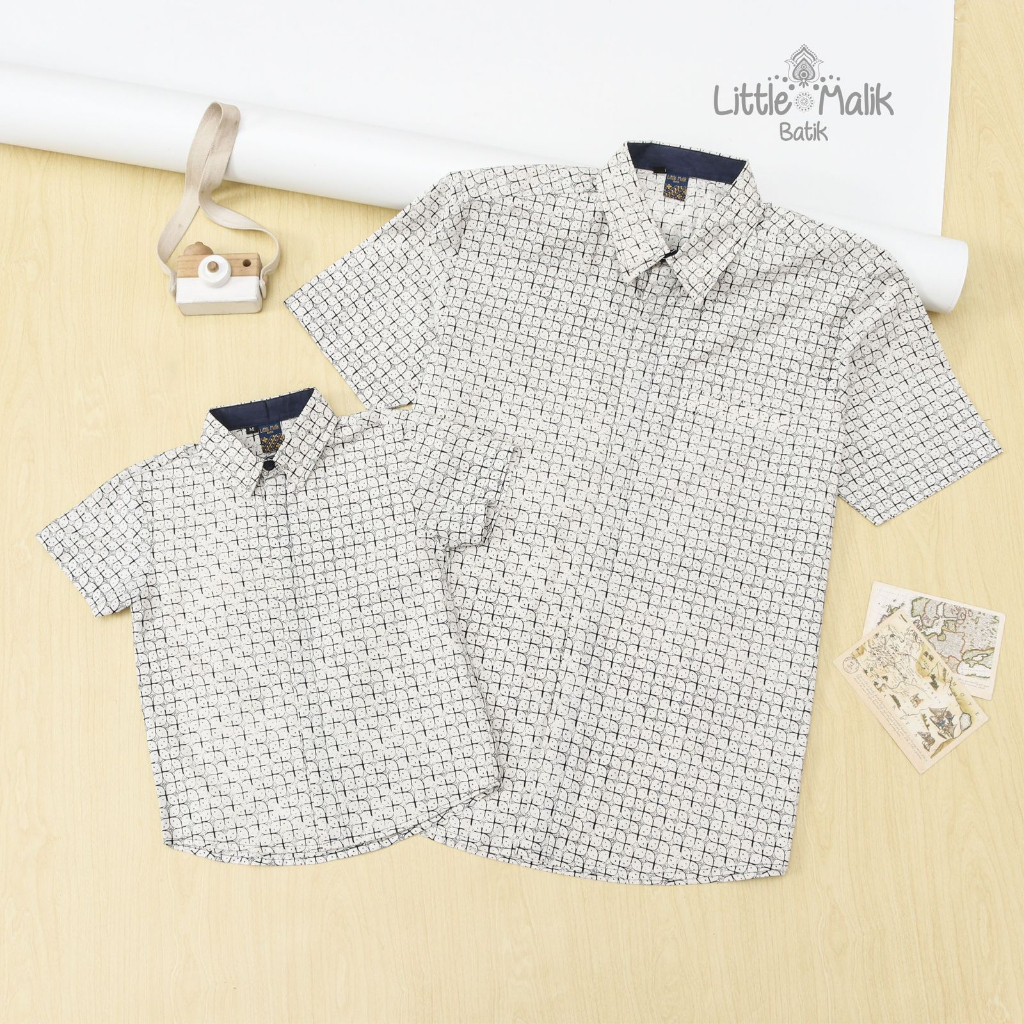 Kemeja Batik Couple Anak &amp; Ayah Lengan Panjang  By Little Malik Batik, Cap Solo