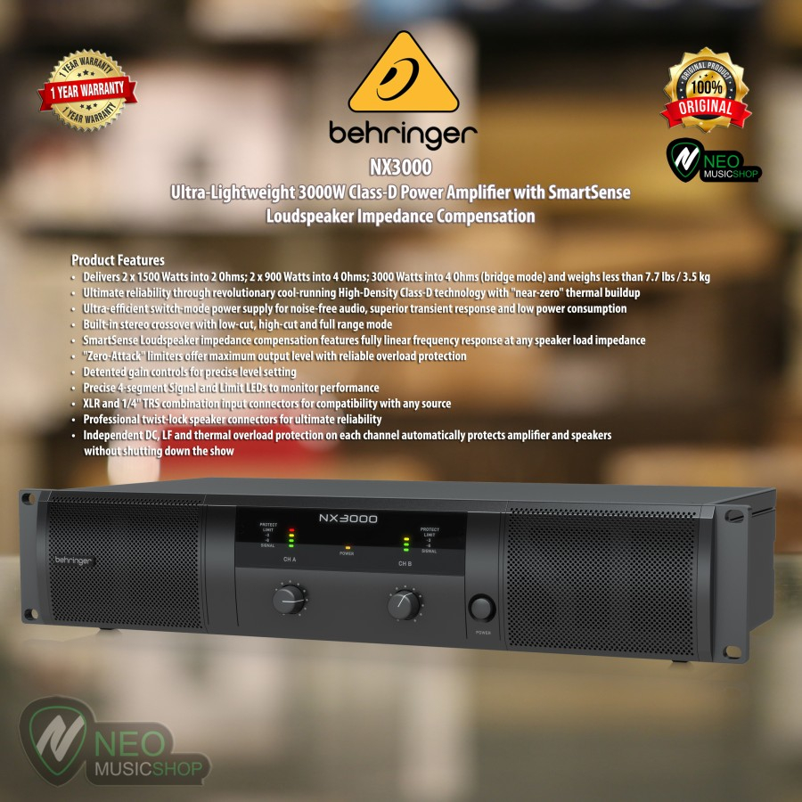 Amplifier Behringer NX3000 1500 Watt Hitam