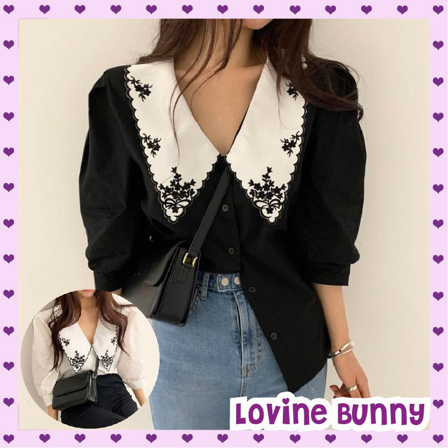 MILLANO COLLAR TOP KOREAN STYLE / ATASAN WANITA CROP MODEL KOREA / ATASAN WANITA GAYA KOREA MURAH