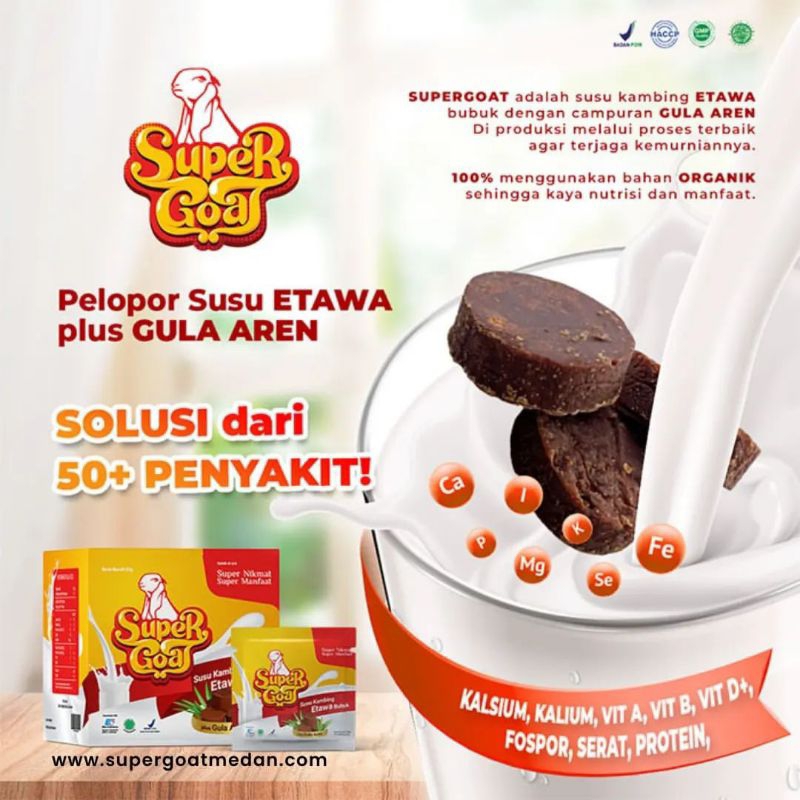 

Supergoat - Susu Kambing Etawa dan Gula Aren Kemasan Sachet