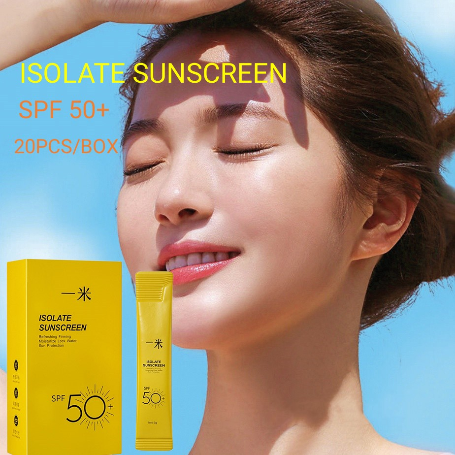 Sunscreen Gel SPF 50+  PA+++ UVA/UVB Protection Face Body Sunblock Cream Skin Care Isolate 20pc/box