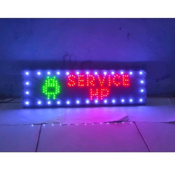 tulisan led sign SERVICE HP + logo android
