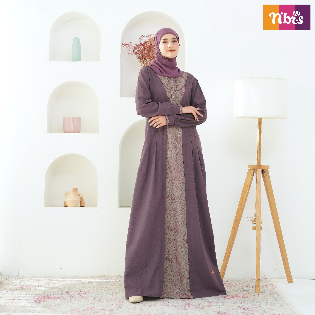 BAJU GAMIS NIBRAS NB B103 PURPLE