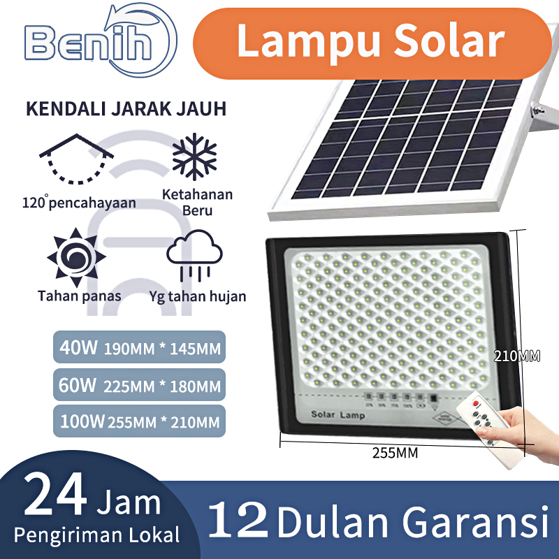 BENIH New Lampu Emergency Surya Super Bright 300w Led 4 Mode Nyala Usb Charger Outdoor Lampu Tenaga Matahari