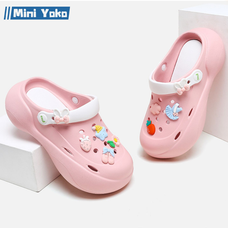 Mini Yoko Sandal Jelly Wanita Baim Wedges Import Lucu Sendal Baim Tinggi 2023 Kesehatan EVA Sandal Kodok Crocs Original Murah