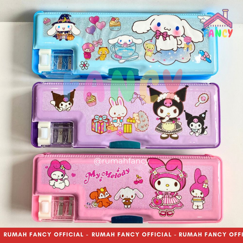 

[FREE BUBBLEWRAP] TEMPAT KOTAK PENSIL MAGNET GLITTER SNR GP 9372 / 9374 / 9373 + Serutan 2 Lubang Motif Melodi / Cinamon / Kuromoi Ungu