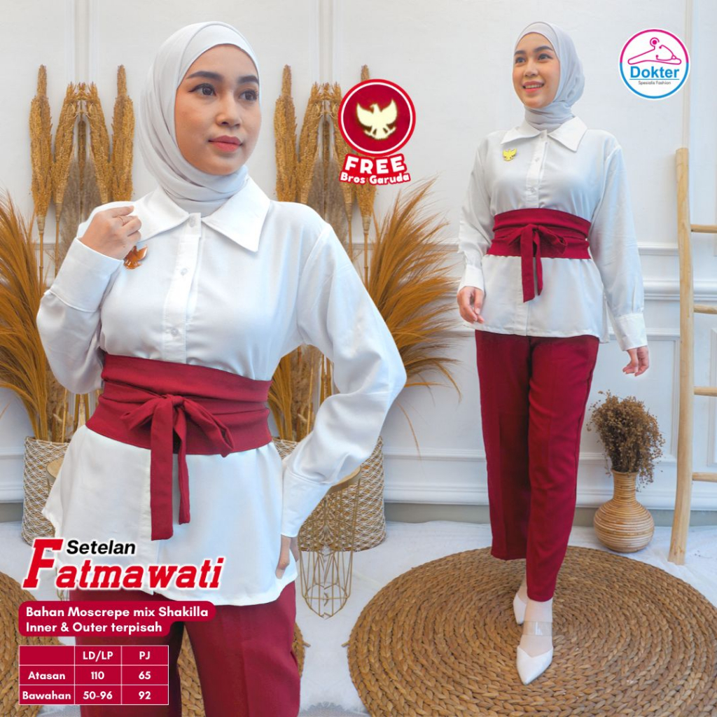 Setelan Fatmawati Plus Inner Dan Outher Original Produk By Dokter Hijab