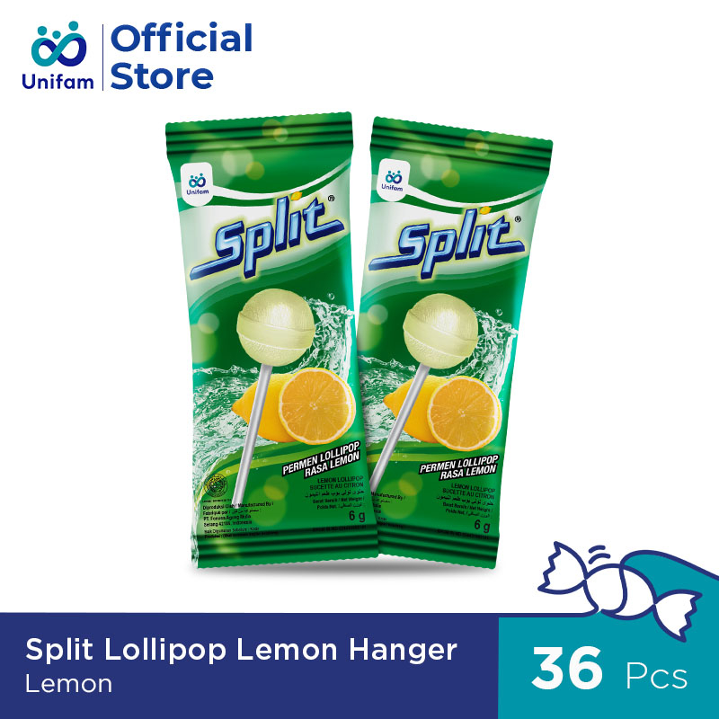 

Split Permen Lolipop Soda Lemon Hanger - Soda Candy 1 Bag (Isi 36Pcs) @6 Gram