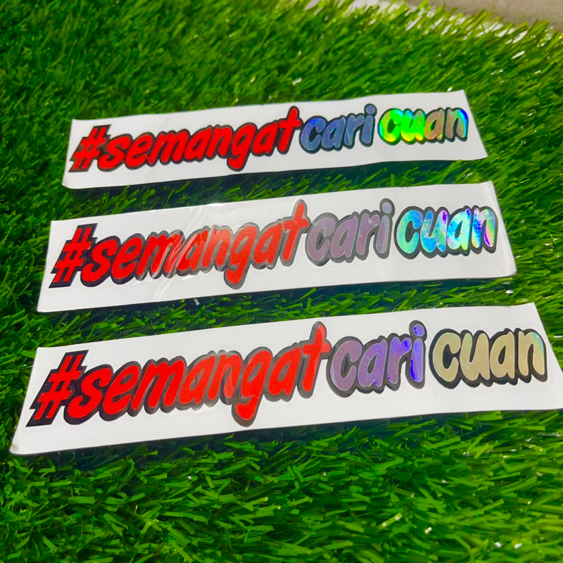 Stiker semangat cari cuan cutting sticker tumpuk