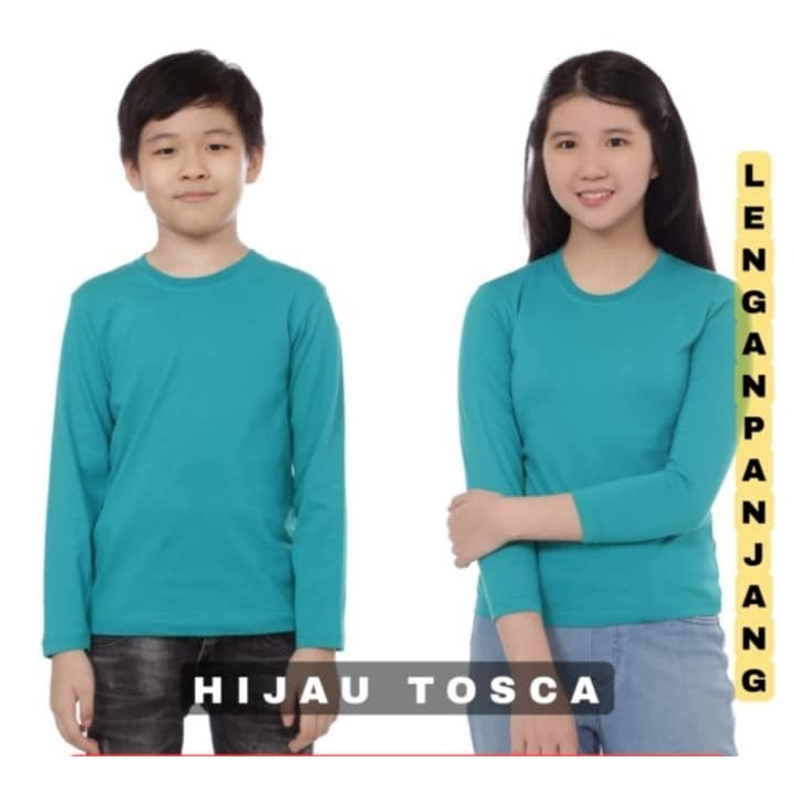 kaos polos panjang anak Hijau TOSKA - kaos polos anak lengan panjang - kaos polos anak - KAOS POLOS 