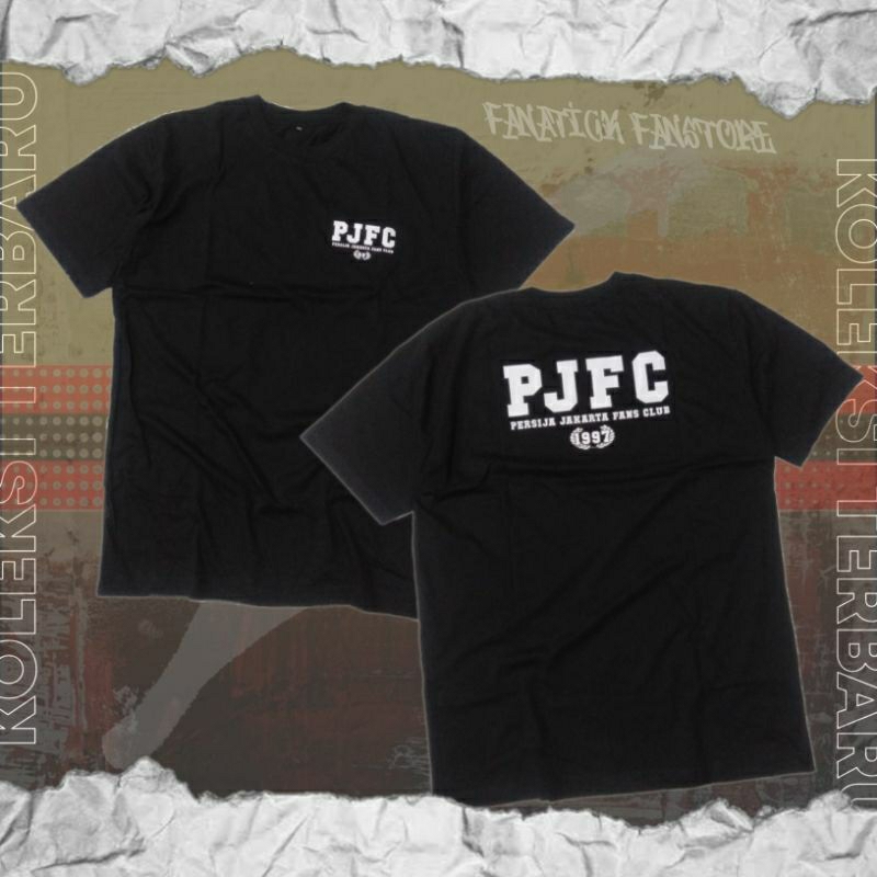 Tshirt Persija Jakarta Fans Club Black - Fanatick Kaos PJFC Jakmania Hitam