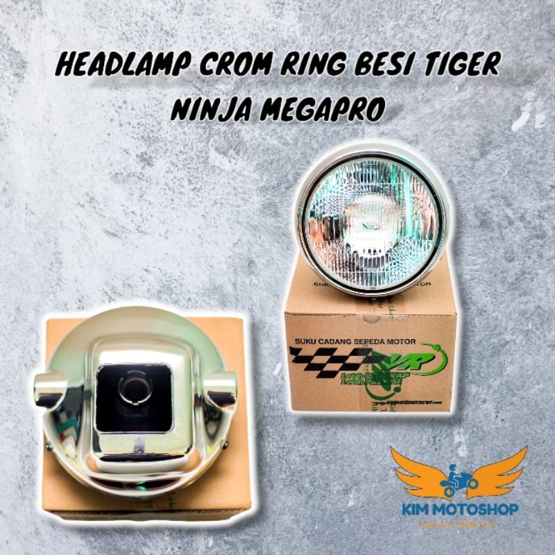 KIM - Lampu ninja bulat headlamp ninja tiger lampu depan bulat Retro 7inch  PNP Ninja  , Victor , Tiger lama