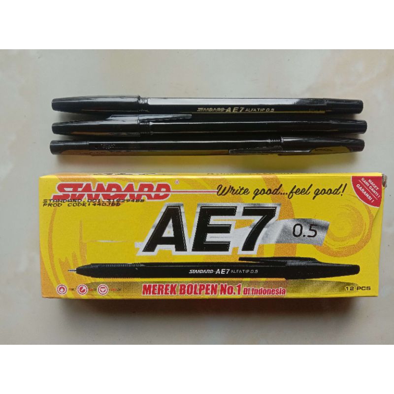 

Bolpoin Standart AE7 0,5mm Warna Hitam, Biru Dan Merah Murah