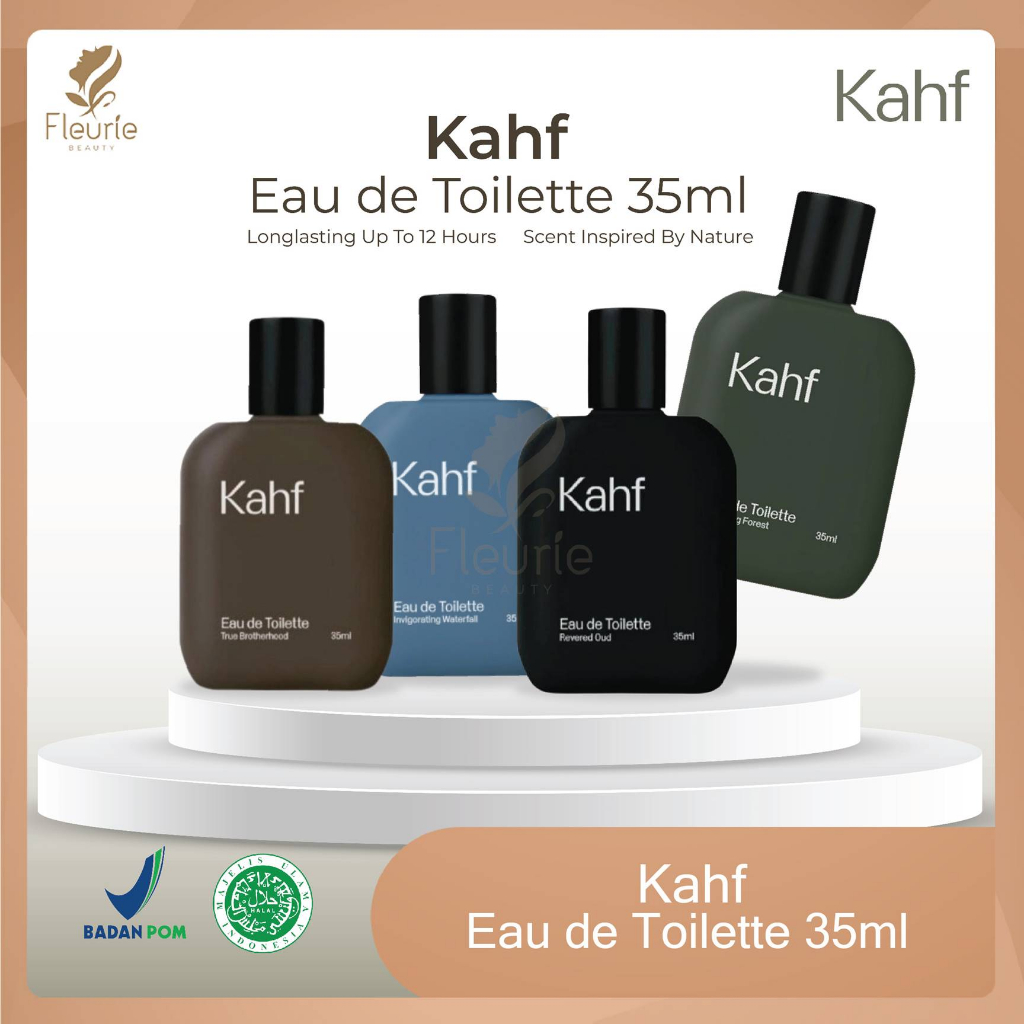 KAHF Eau de Toilette 35ml - KAHF Parfum Pria Wangi Tahan Lama Revered Oud / True Brotherhood / Humbling Forest / Invigorating Waterfall Original BPOM