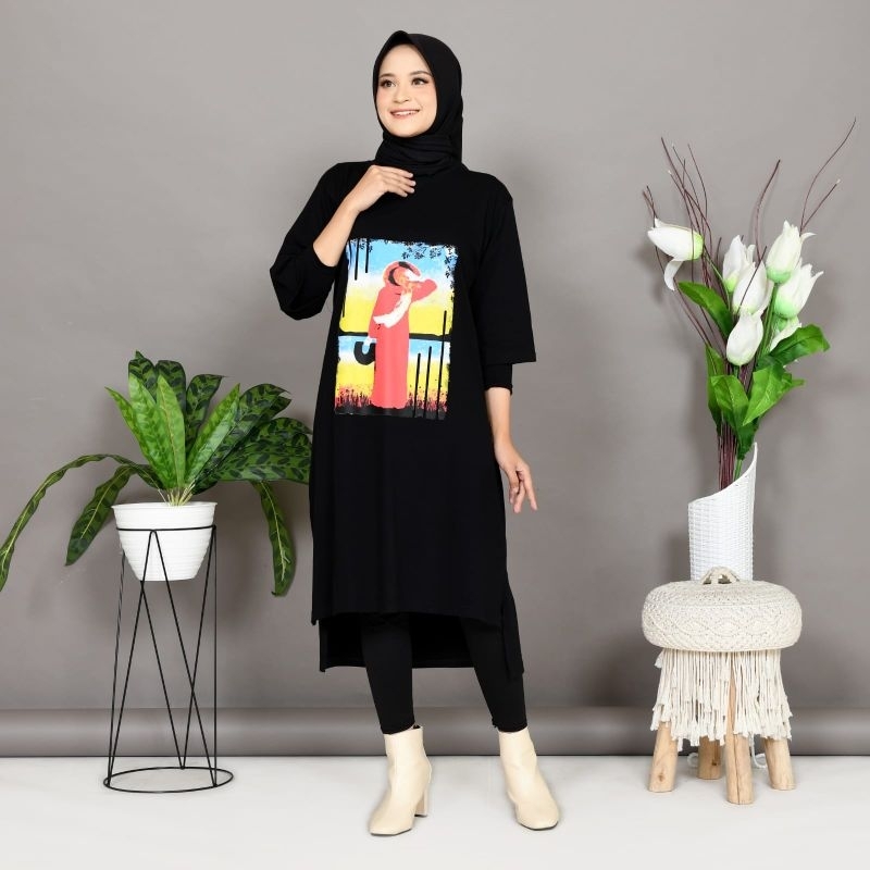 LONG TUNIK SABLON NEW CLARISA BiG Size ukuran L XL XXL 3XL 4XL