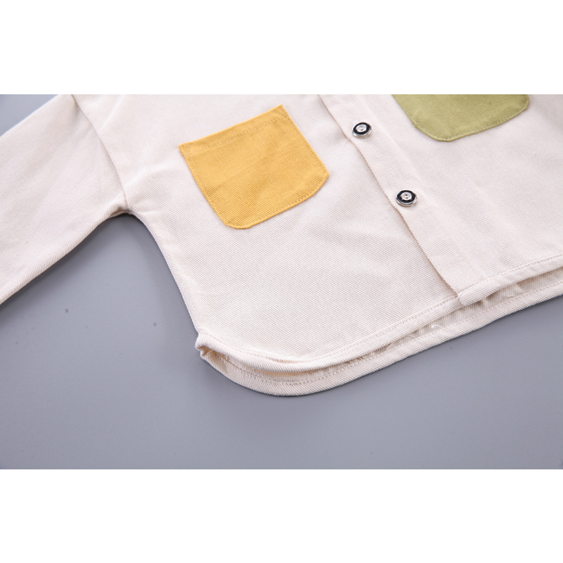 SETELAN BAJU ANAK laki-laki 6 bulan- 5 tahun motif pocket cream / pakaian baby boy keren