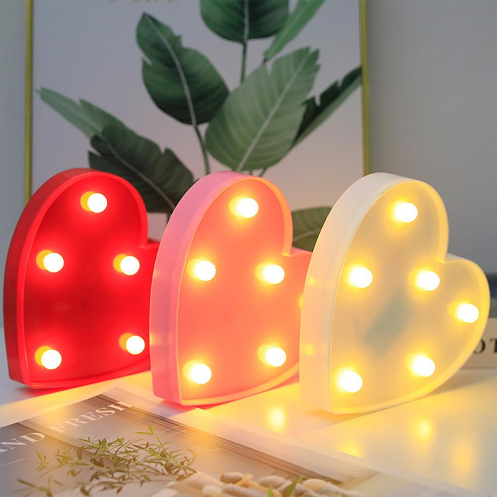 Lampu Meja Hias LED Romantis Bentuk Love Warm White - AM-16