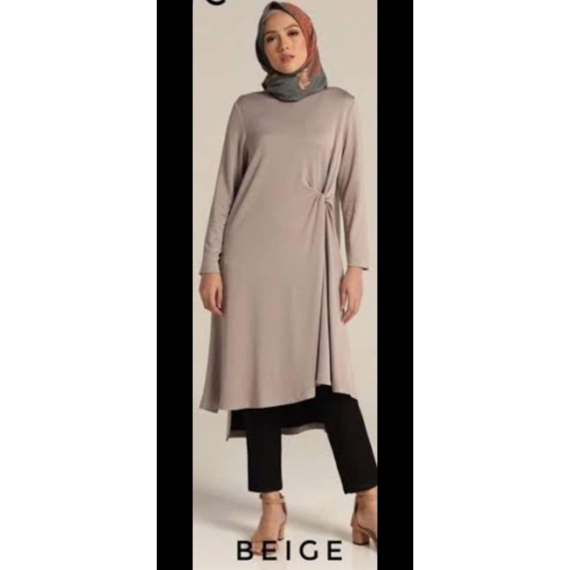 Sale#diskon#Preloved (like new) Kamiidea tunik , kemeja, top, Layne Tunic, Coklat Beige