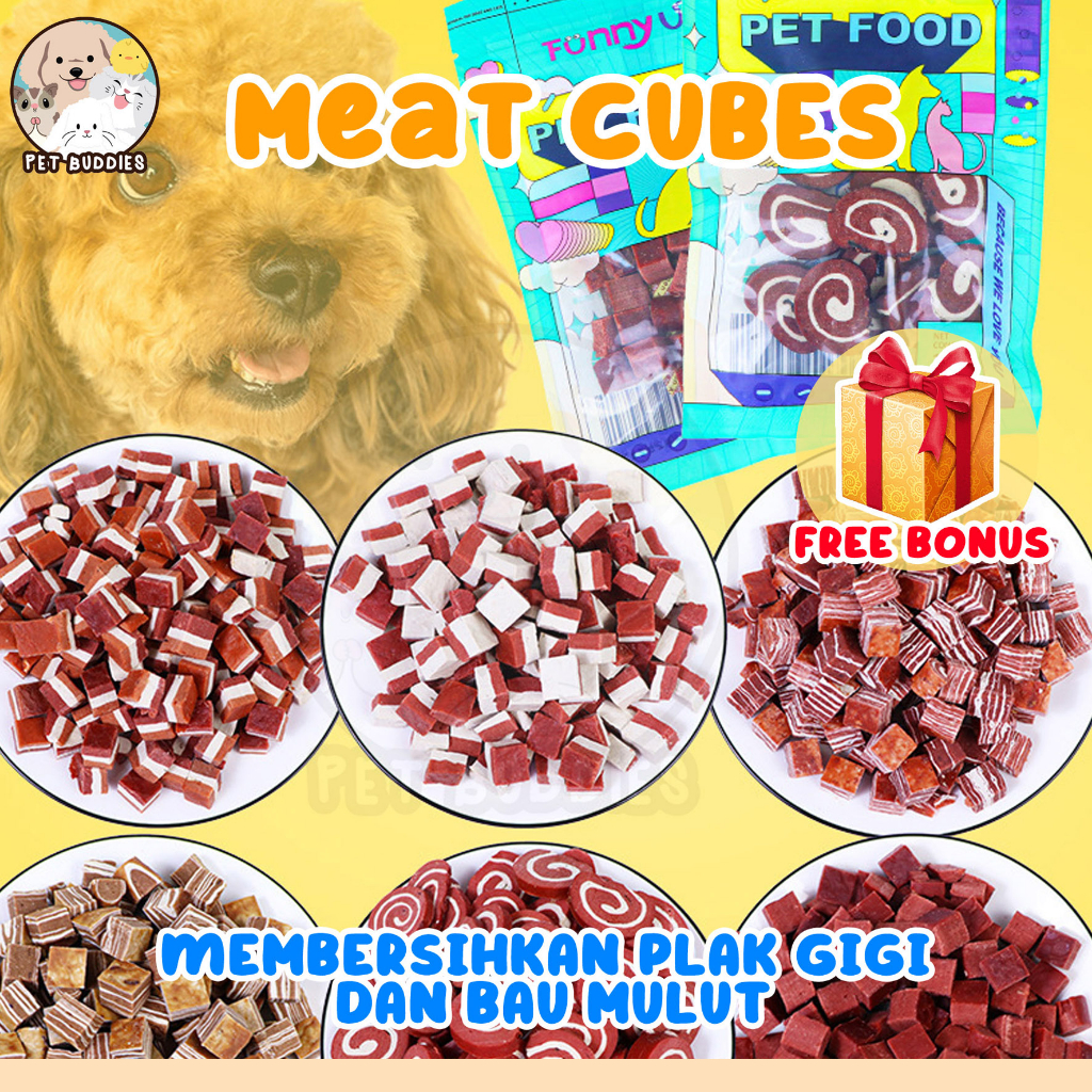 Meat Cube 100g Snack Dental Chew Kucing/Anjing