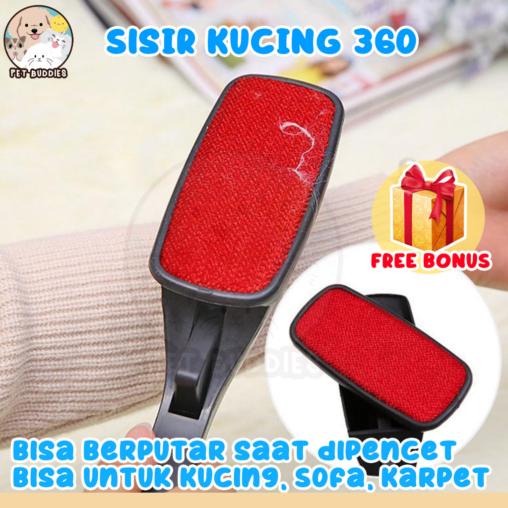 Sisir Putar Bulu 2 in 1 Bisa Putar 360 Grooming Kucing/Anjing