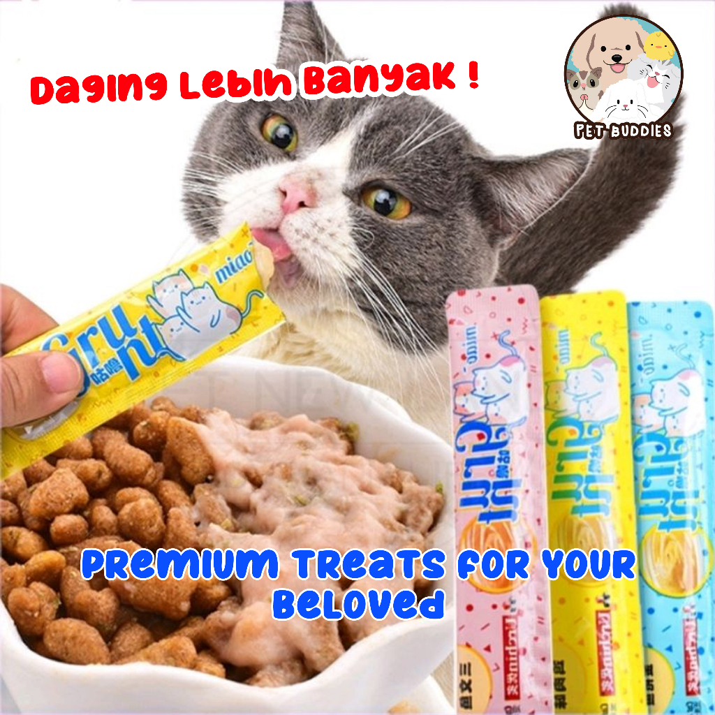 [FREE BONUS] Urchin Pet Strip Snack Makanan Basah Favorit Kucing Wetfood Cat Snack Creamy Treats