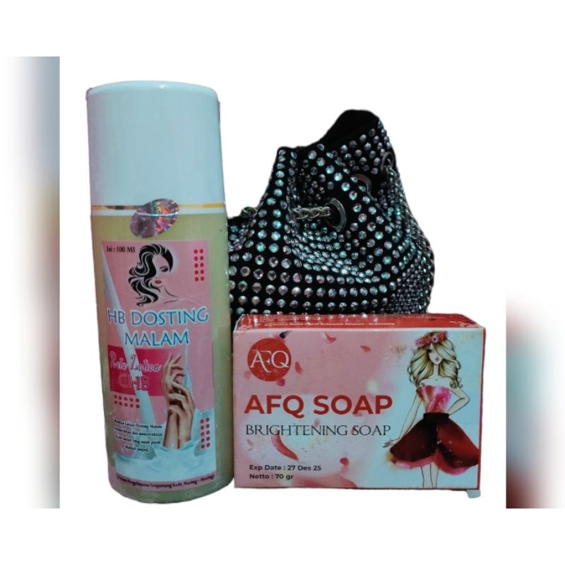 Sabun AFQ dan Ratu Glow CHB . 5x Ampuh Memutihkan  (Free Gift)