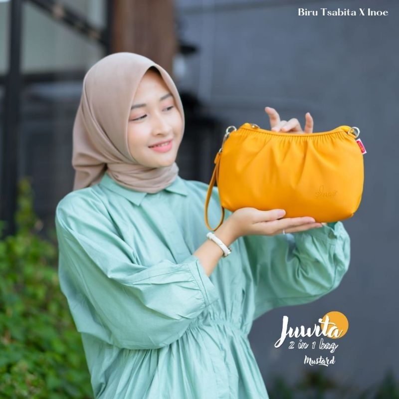 TAS SELEMPANG JUWITA BAG BY INOE DAN BIRU TSABITA BAHAN CHOCOLY ANTI AIR PREMIUM