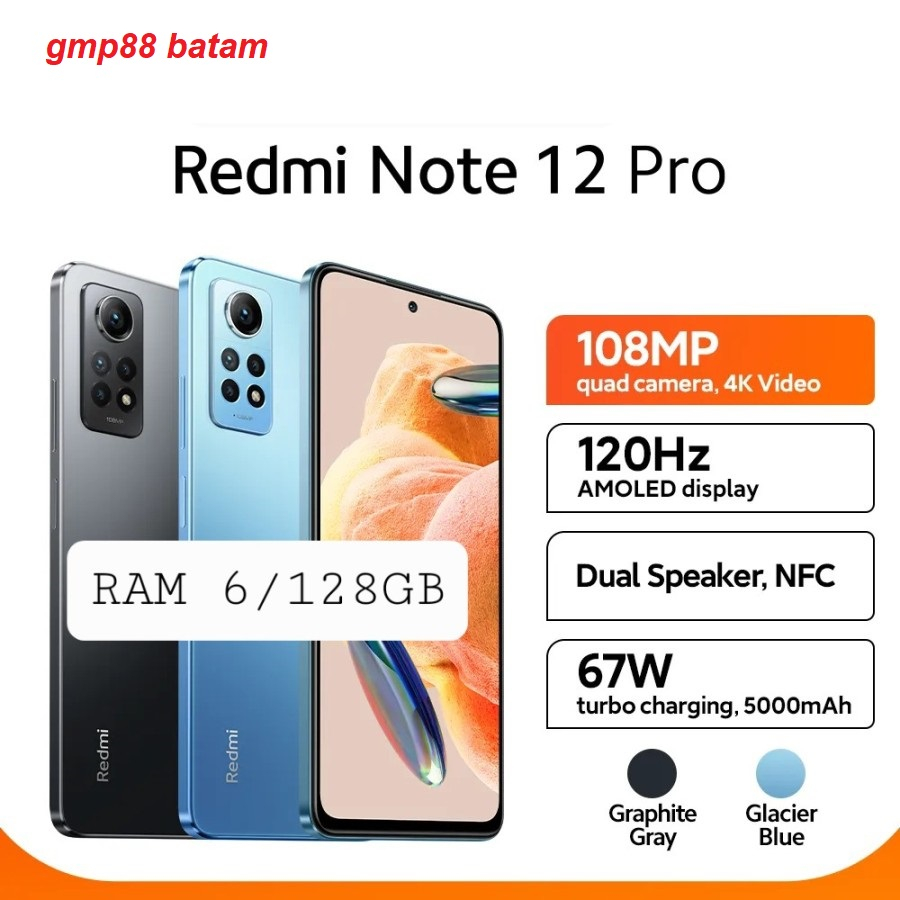 XIAOMI REDMI NOTE 12 PRO RAM 6/128GB 4G GARANSI RESMI