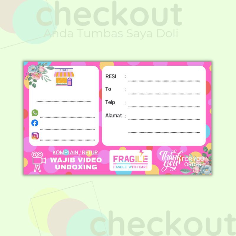 

STIKER LABEL PENGIRIMAN PAKET OLSHOP