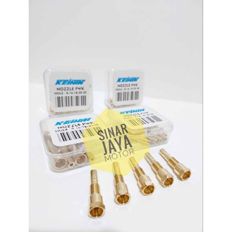 NOZZLE NOZEL KEIHIN PWK PWM PAKETAN ISI 5PCS 8H 16H 18H 20H 30H KUNINGAN