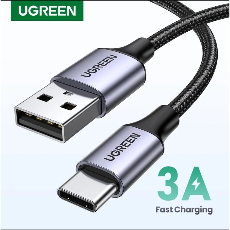 Ugreen Kabel Type C 3A Panjang 25cm 100cm 150cm 200cm 300cm - Kabel Charger Ugreen Usb C 3A Fast Charging