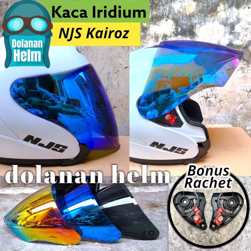 Kaca Helm NJS Kairoz Visor Helm Flat Venom Open Flat Datar NJS Kairoz Kairos