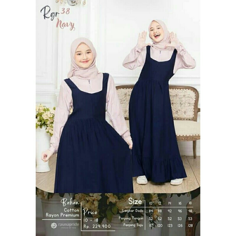 BAJU GAMIS REMAJA RGR 38 NAVY BY RAUNA