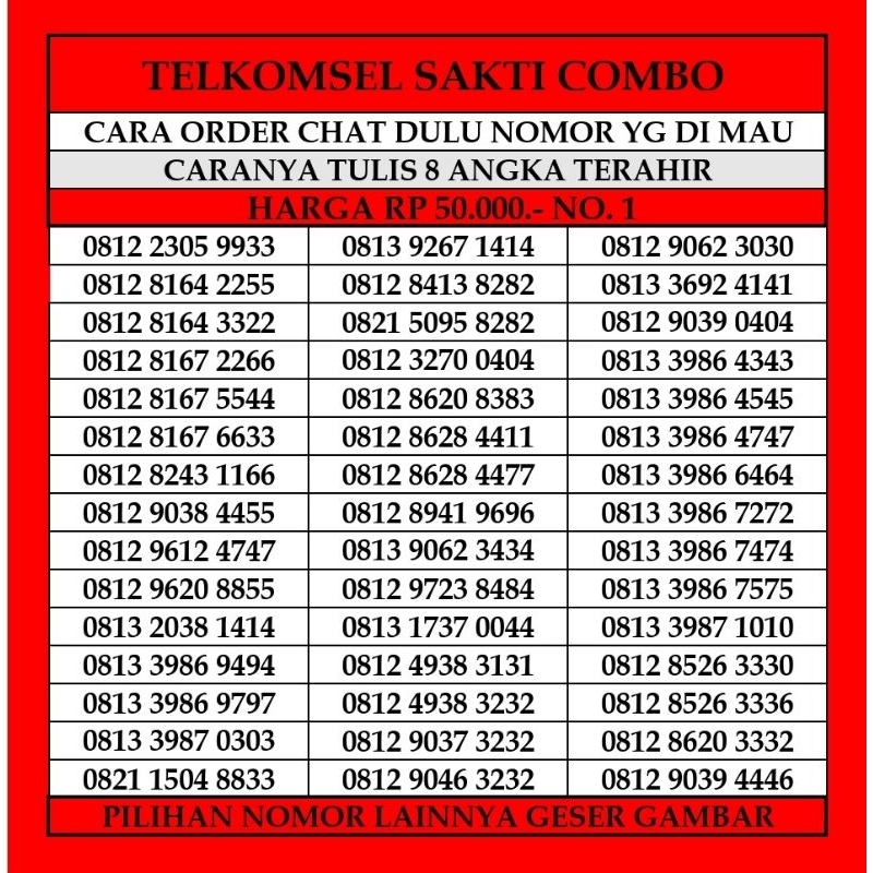 Nomor Cantik Simpati Kartu Perdana Telkomsel