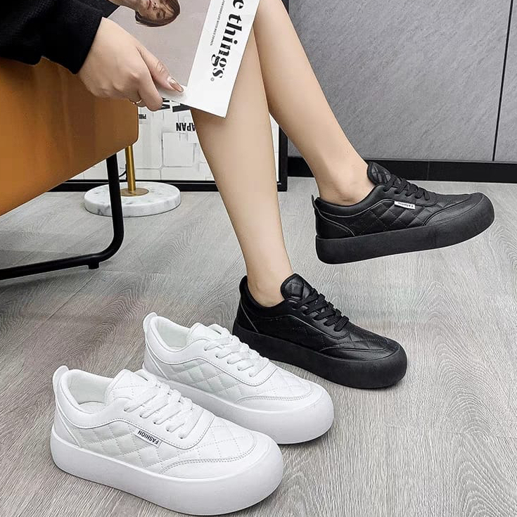 GROSIRTAS &quot;FREE BOX&quot; LV0265 Sepatu Sneakers SUHO Sepatu  Wanita Import Korean Fashion Sepatu Wanita Import Korea Sepatu Wanita Hitam Sneakers Wanita Import