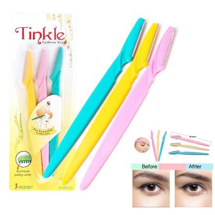 (Isi 3 PCS) ^ KYRA ^ Tinkle Pisau Cukur Alis Eyebrow Razor