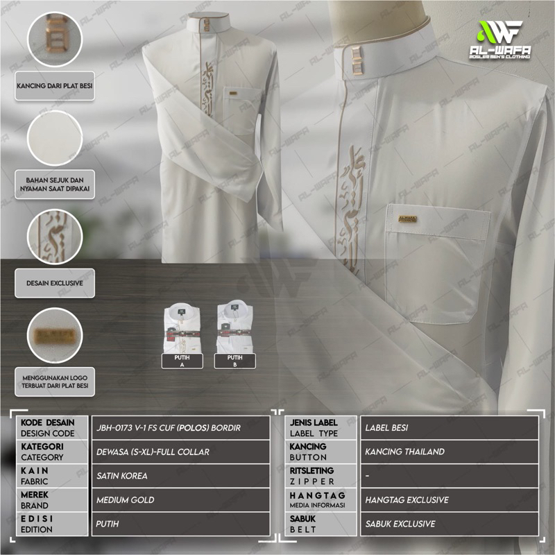 Gamis al wafa medium Gold dewasa