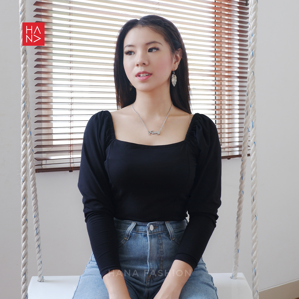 Hana Fashion - Reysha Long Sleeve T-Shirt Kaos Lengan Panjang - CT062